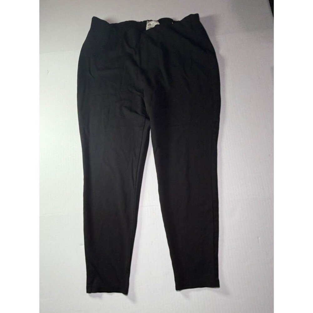 Chico’s Size 2 Black Tapered Ankle Pants Pull On Stretch Career